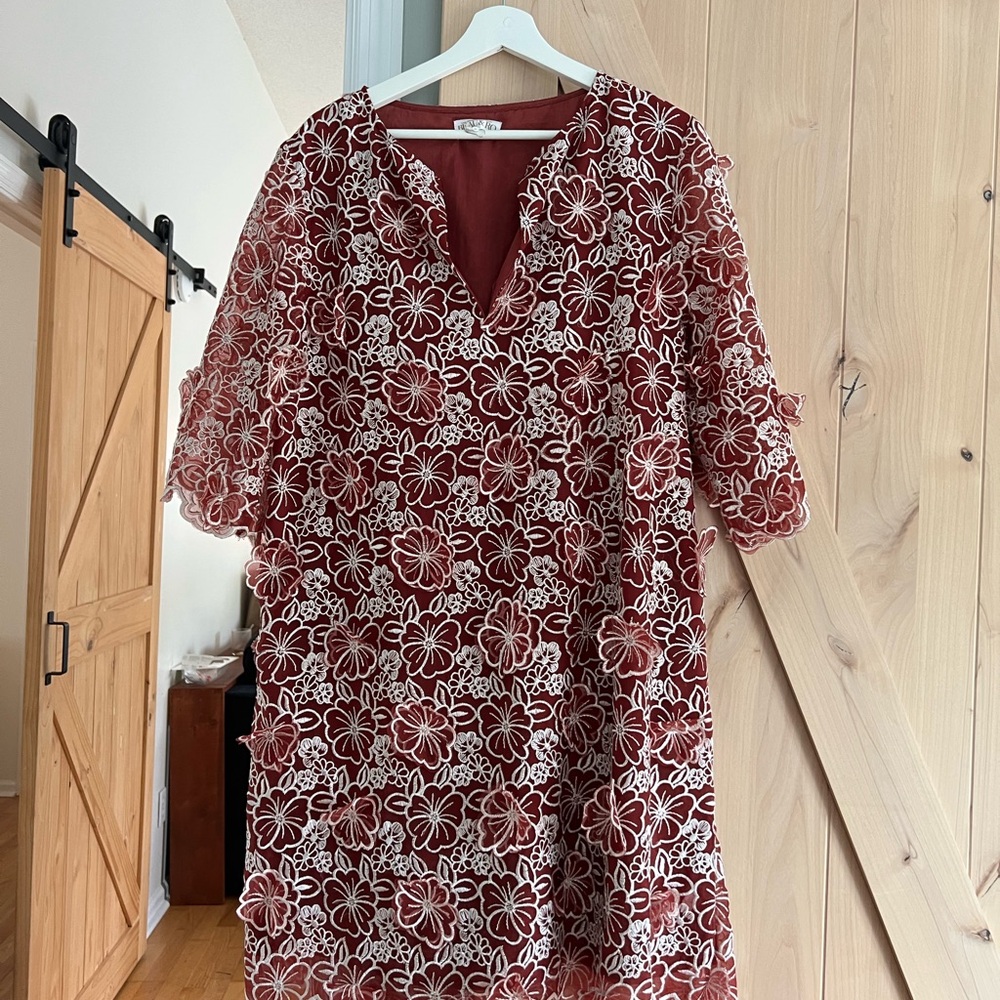 Beau & Ro Floral Lace Long Sleeve Dress